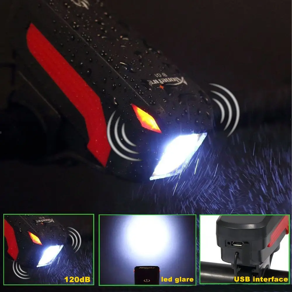 AloneFire велосипедная фара светодиодный фонарь для велосипеда и колокольчик Luces