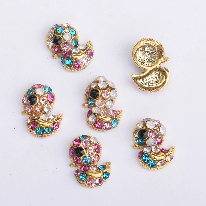 10 шт. с животными из стразов дизайн для ногтей аксессуары со стразами 3d утка