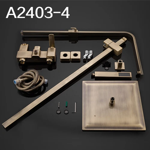 A2403-4 FAOP Душевая система, золотые душевые наборы для ванной комнаты, латунные водопады, насадки для душа, смеситель для ванной комнаты, роскошные дождевые смесители - Цвет: A2403-4