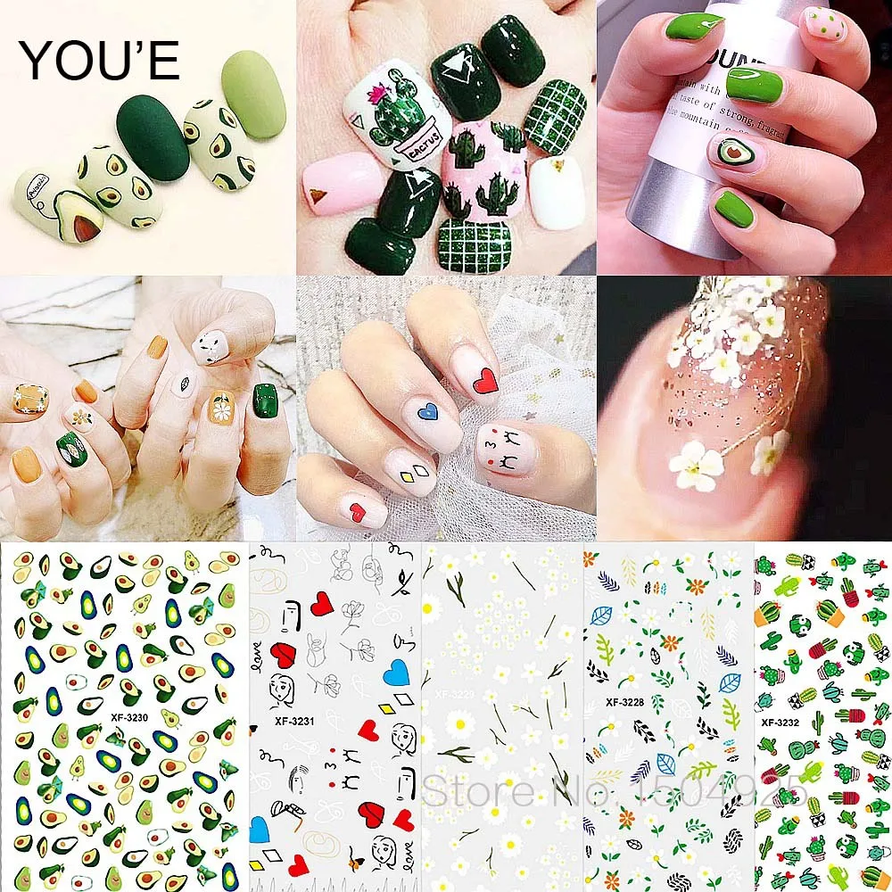

3D Flower Nail Art Stickers for Nails Self Adhesive Decals Manicure DIY New Fresh Nails Accessoires Stickers Popular Design
