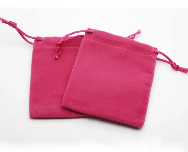 Розовая сумка на шнурке маленькая бархатная для ювелирных изделий 8x10 см|bag small|bag