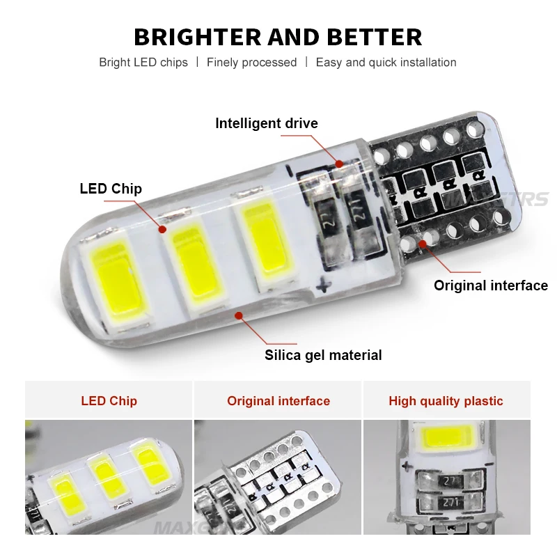 10x новейшая T10 194 168 W5W 6Smd 5730 автомобильная светодиодная силиконовая оболочка