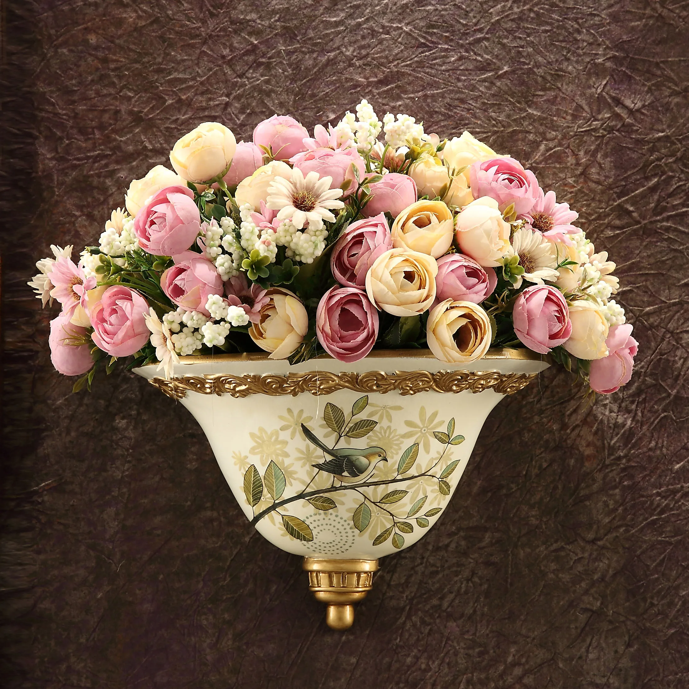 vase 1 Настенная Цветочная ваза для свадебного украшения ручной работы, скульптура из смолы, статуя, искусственные цветы, вазы для дома, гостиной, современный декор - Цвет: vase 1