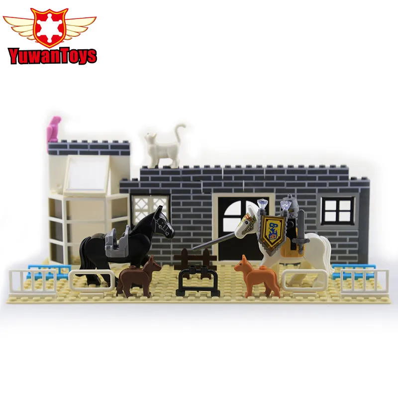 MOC здания конструктор Сделай Сам игрушки садовый забор блоки опорная плита мин