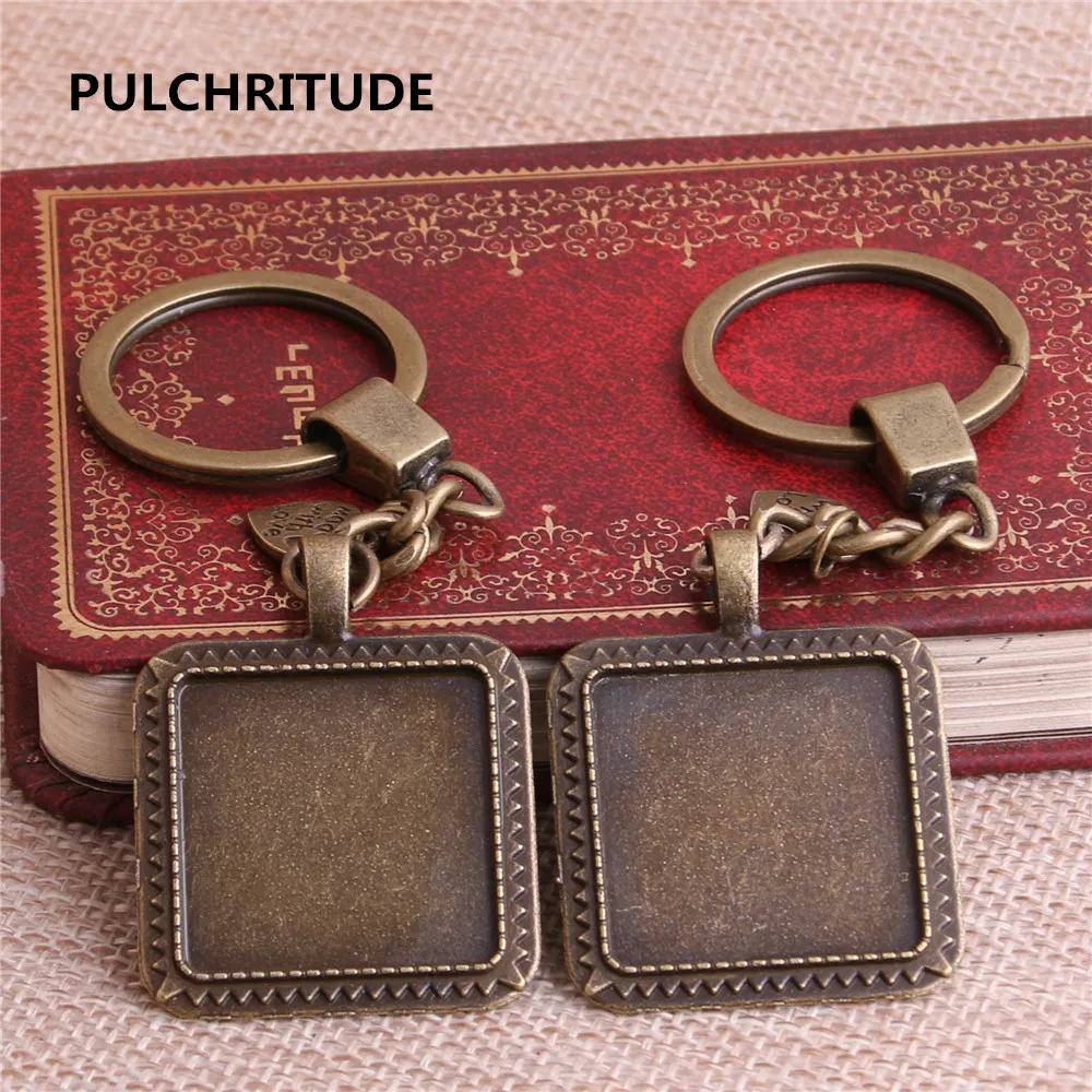 PULCHRITUDE 3 шт. квадратный 25*25 мм Внутренний размер металлический Камея набор основа ручной работы кабошон кулон