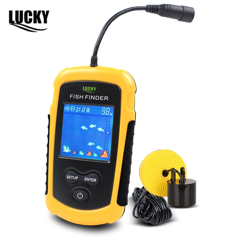 Lucky Brand рыболовные снасти 100 м Портативный Sonar lcd Рыболовная Приманка эхолот Карп