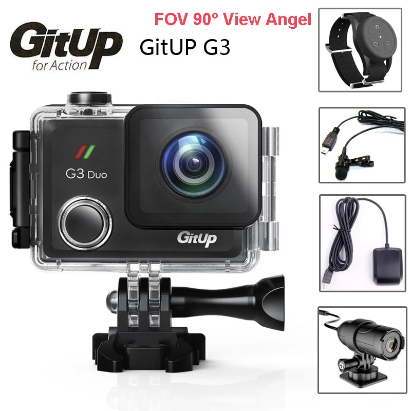 Экшн камера Gitup Git3 G3 Duo 2K HD Wi Fi сенсорный ЖК экран 2 0 дюйма угол 90