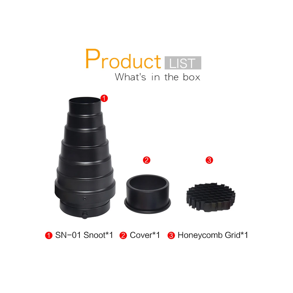 GODOX SN-01 Bowens Mount large Snoot Photography Studio Flash light Fittings Accessories For Godox S-Type DE300 SK400 II | Электроника