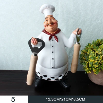 Американский стиль смолы статуэтка шеф-повара творческий белый топ шляпа повара Кухня Декор дома ремесла подарки - Цвет: 98917