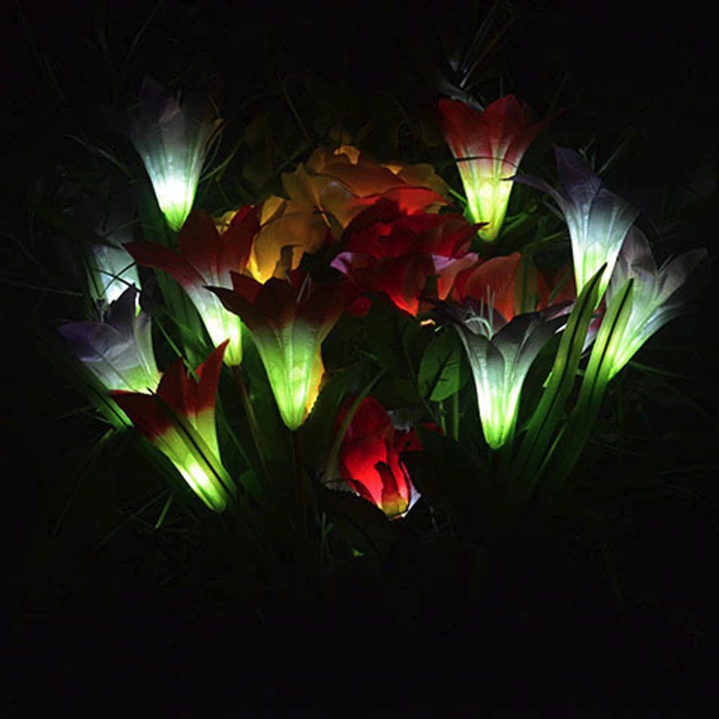 4 шт. светодиодный светильник на солнечной батарее наружное украшение цветок