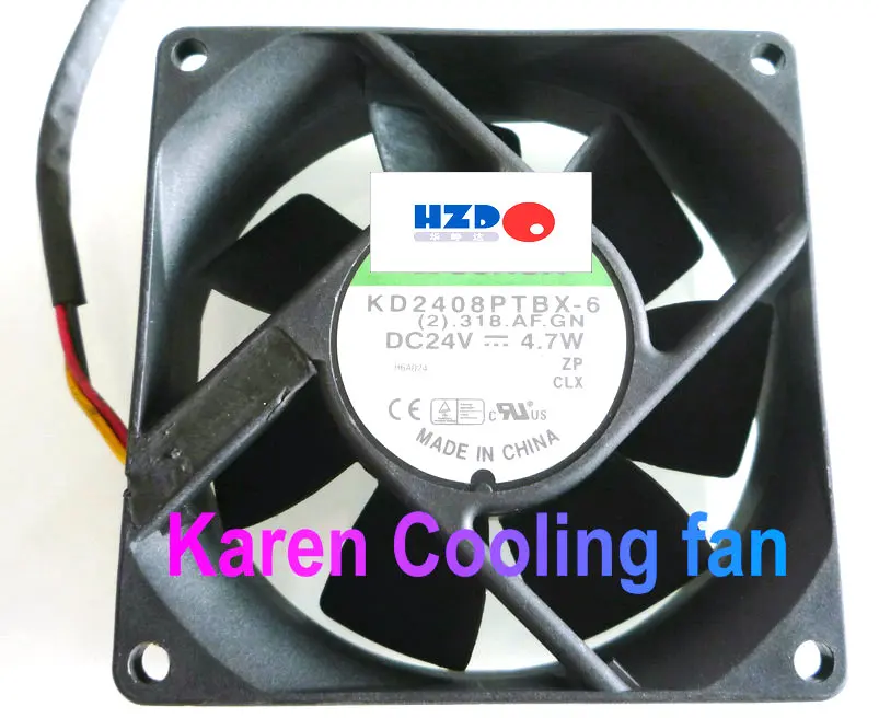

HZDO 8025 24V 4.7W KD2408PTBX-6 Cooling fan 80*80*25mm KD2408PTBX-6A