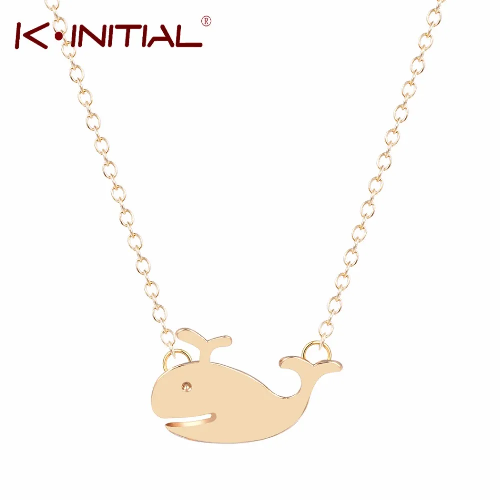 Kinitial модные подвески в виде Кита ожерелье чокер океанское животное рыба убийца