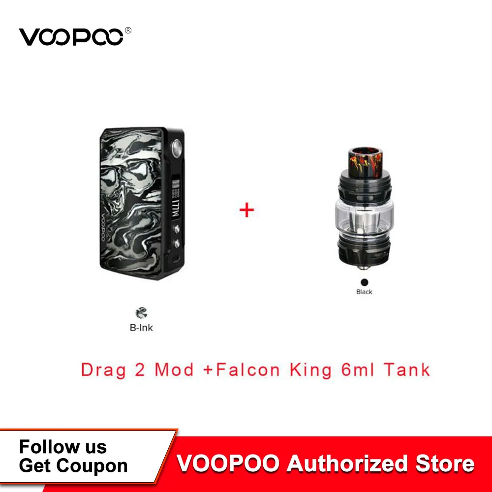 Лидер продаж боксмод Voopoo Drag 2 177 Вт аккумулятор 18650 чип US GENE TC смола подходит для