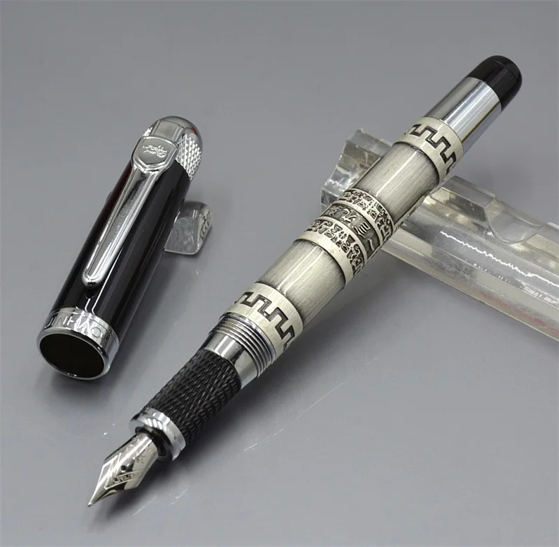 JINHAO 189 3 цвета металлическая авторучка с серебряным зажимом канцелярские товары люксовый бренд M наконечник для письма чернильные ручки подарок - Цвет: Silver