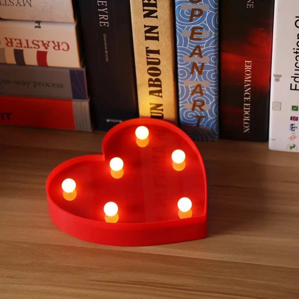Lumiparty Романтический знак сердца настольная лампа Сердце светодиодный ночник