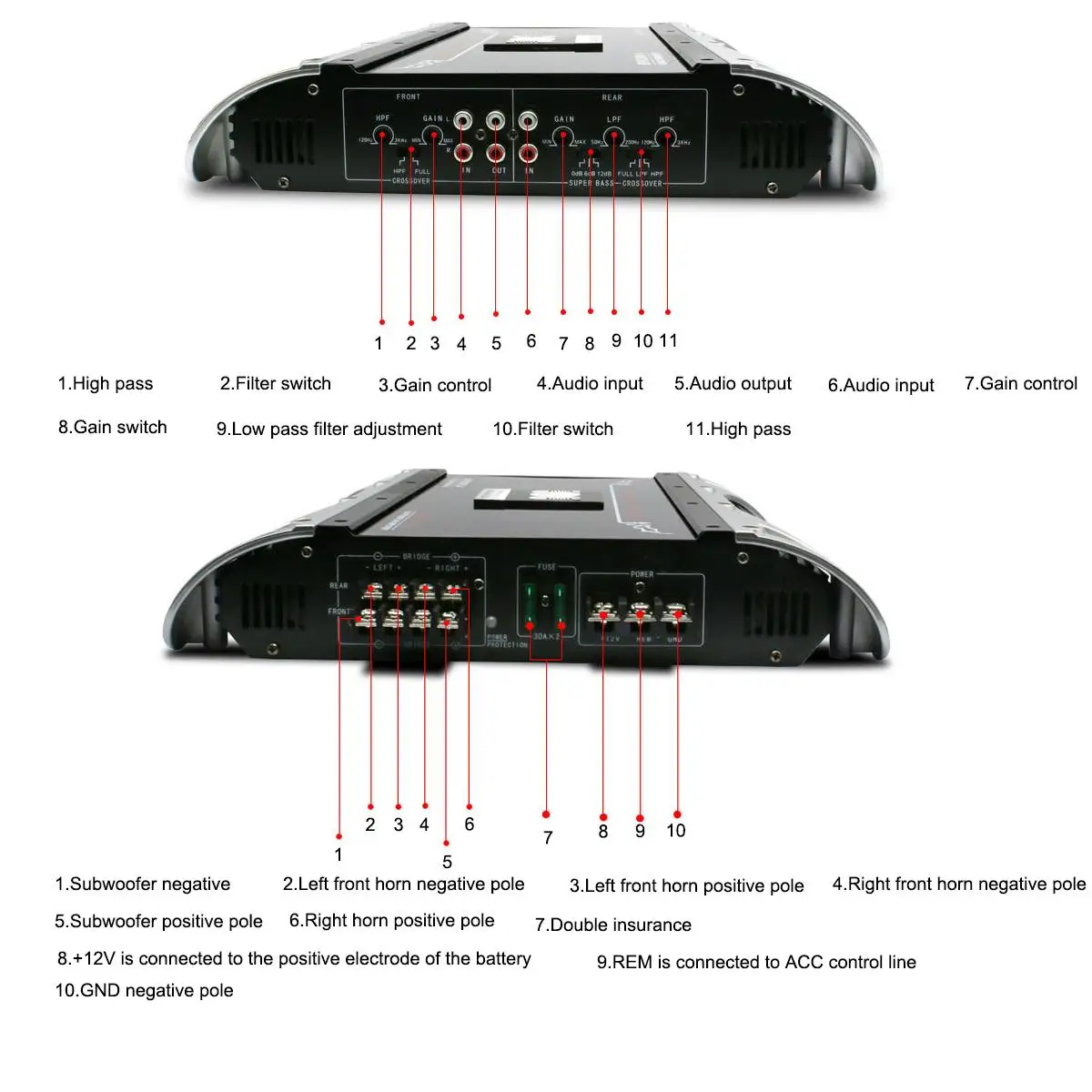 3200W 12V 4 канальный автомобильный усилитель аудио стерео Бас Динамик 4 способа высокого Мощность автомобиль аудио Мощность усилитель сабвуфера