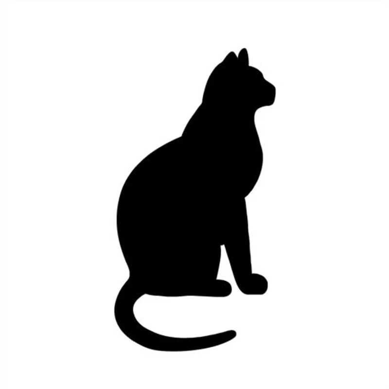 

6.8*12.7CM Sitting Cat Silhouette Decal Lovely Animal Window Bumper Car Sticker Black/Silver C4-0393