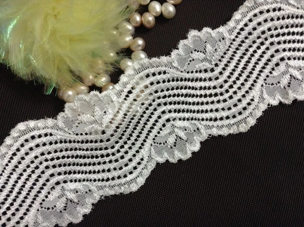 6 см изысканное эластичное жаккардовое кремовое кружево мягкая и элегантная