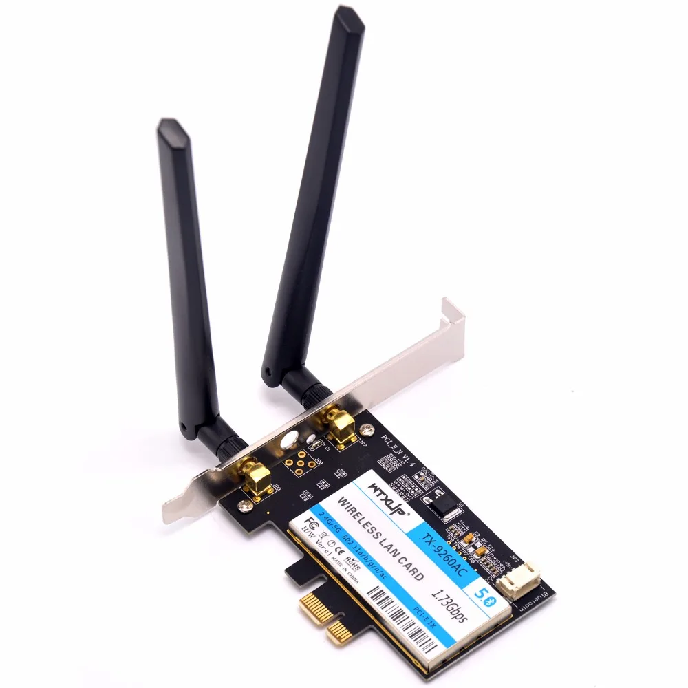 WTXUP беспроводной-AC 9260 двухдиапазонный 802.11ac 1730 Мбит/с Настольный PCI-e WiFi адаптер+ Bluetooth 5,0 WLAN сетевая карта для Intel 9260ac