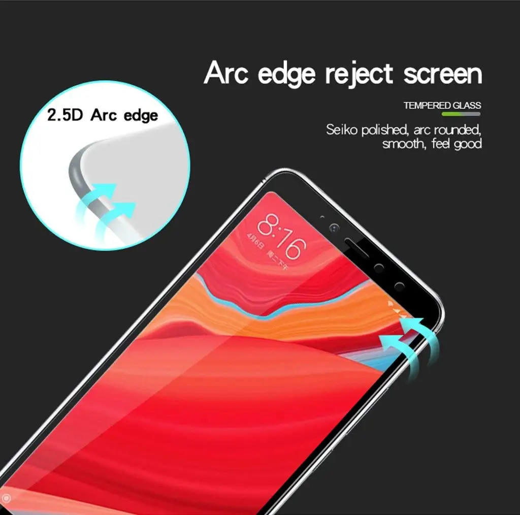Full Cover Tempered Glass For Xiaomi Redmi S2 Screen Protector RedmiS2 Protective Film 9H S 2 Global Version | Мобильные телефоны и