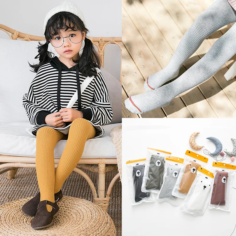 2018 осенне зимние Новые однотонные трусы с рисунком для девочек детские полосатые