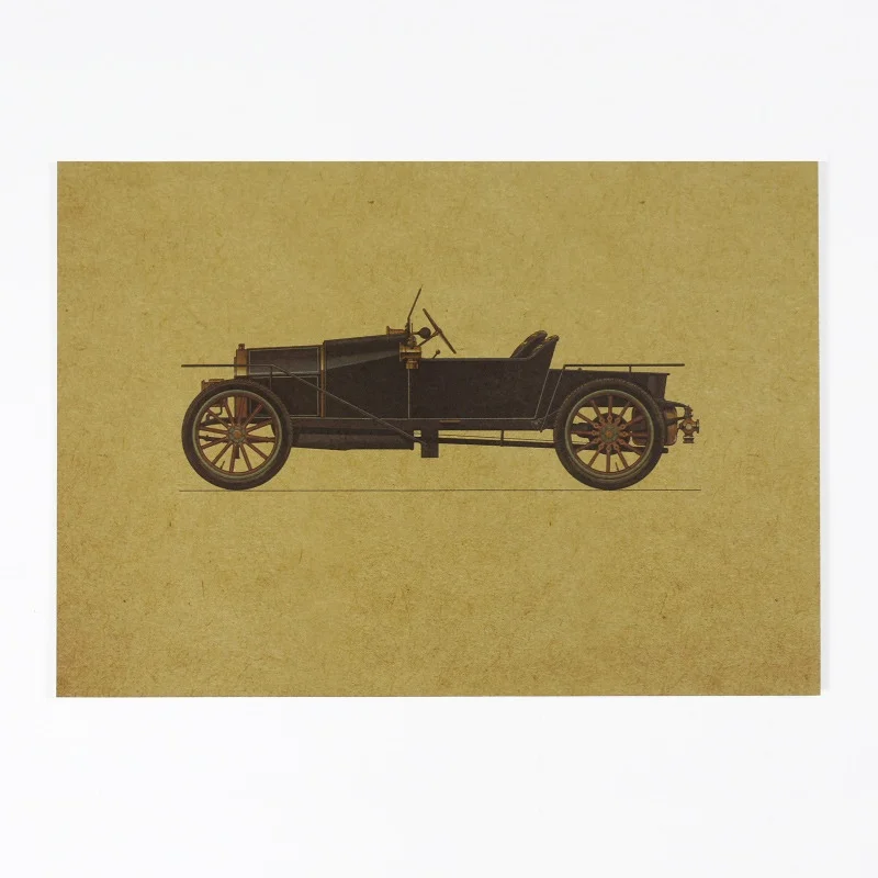 Наклейки античный Настенный декор Ручная роспись винтажный автомобиль постер из