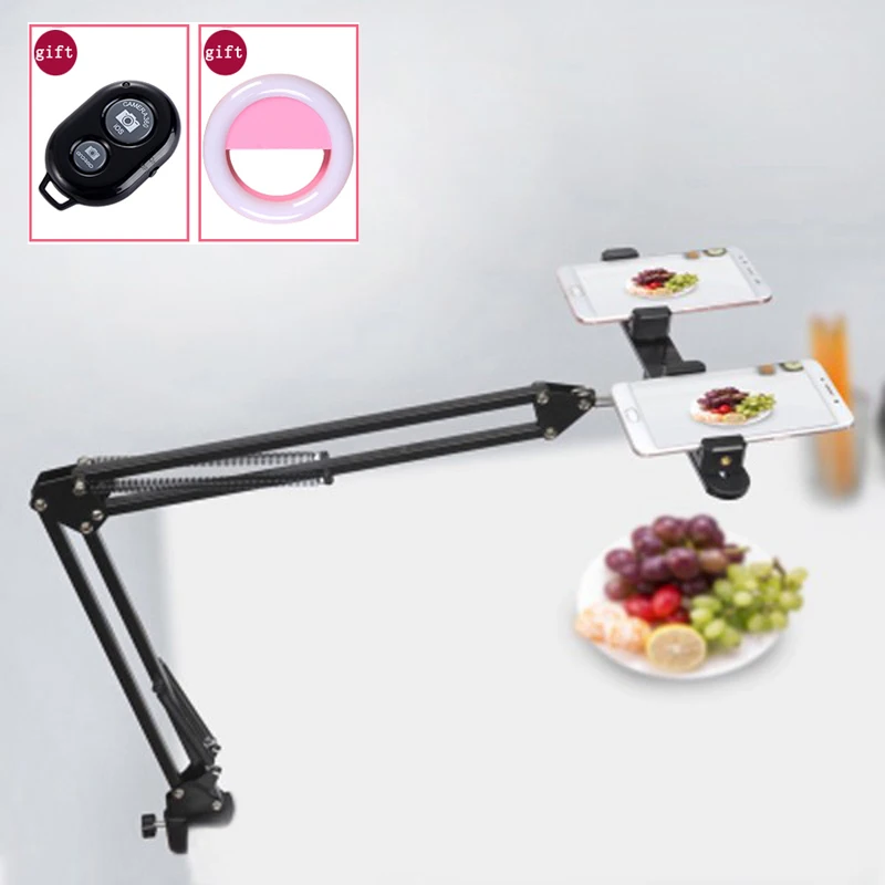 

Phone Photography Arm Holder Selfie Clip Desktop Bracket Mounting Clamp Max Load 1 KG For Photo Studio Shooting Table Stand Kit