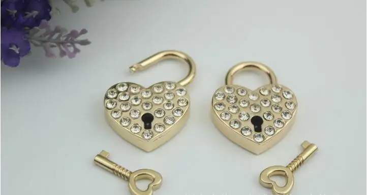 10 шт./лот аксессуары для чемоданов навесной замок золотистого цвета в форме