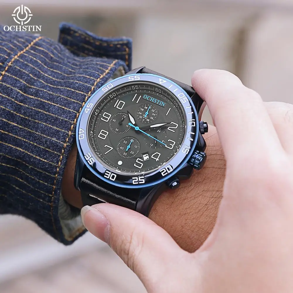 Часы мужские кварцевые в стиле милитари с хронографом|Мужские спортивные часы| |