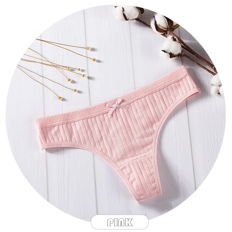 Pink Сексуальное женское нижнее белье, хлопковые стринги, трусики-стринги, женское нижнее белье, трусики, интимное Дамское белье с низкой посадкой, 1 шт - Цвет: Pink