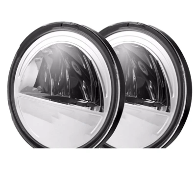 1pair Chrome 4.5inch Marlaa 7 дюймов светодиодный налобный фонарь 4,5, противотуманные фары ближнего света, точечный комплект, кольцо, мотоциклетный налобный фонарь для Touring Road King - Цвет: 1pair Chrome 4.5inch