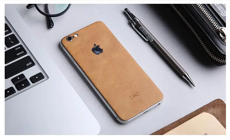 Натуральная кожа выдалбливают полный задний стикер кожи для iPhone 7 Высокое качество для iPhone 8 7 6 6s plus наклейка прочный протектор