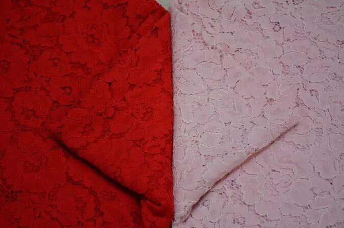 Кружевная двусторонняя ткань для платья в африканском стиле красный шнур