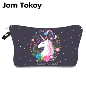 Косметичка Jom Tokoy, модная женская брендовая косметичка с тепловым принтом единорога