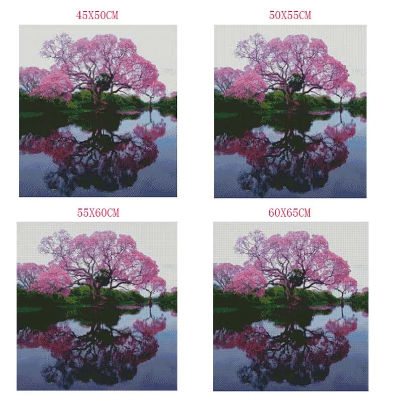 DIY цветок дерево тень Алмазная вышивка крестиком квадратные алмазы Изысканная