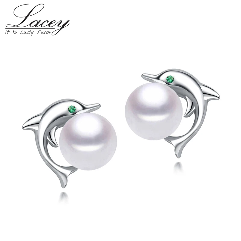 Серьги кольца женские из серебра 2017 пробы с натуральным жемчугом earring | Серьги-гвоздики -32787464273
