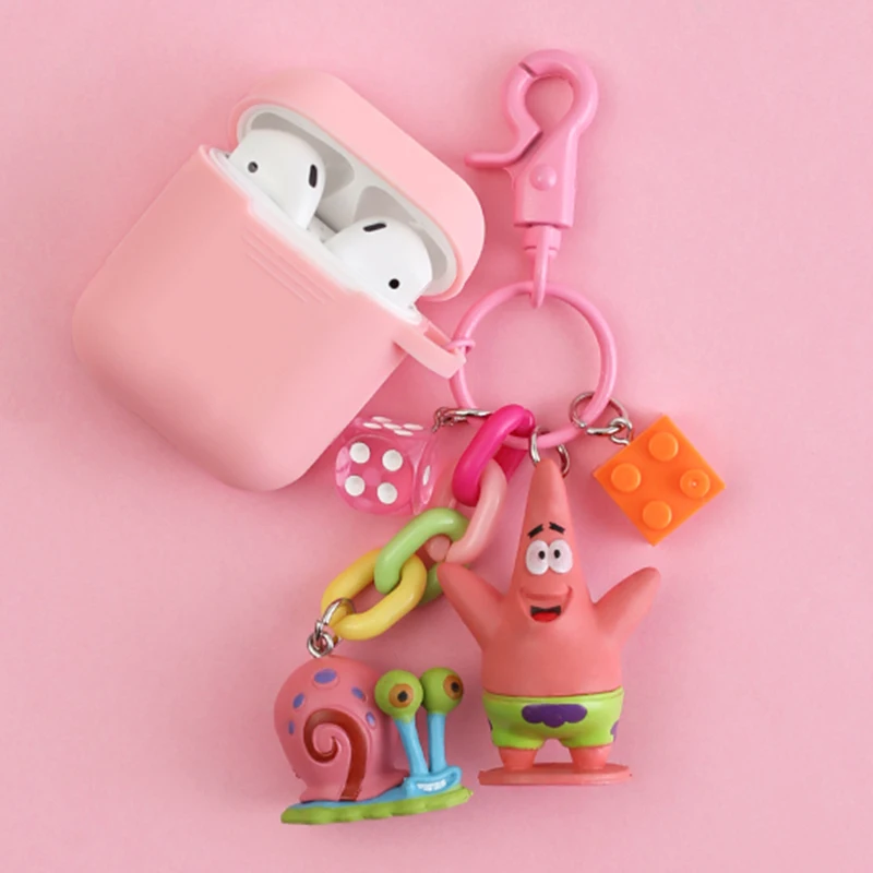 Мультфильм декоративный силиконовый чехол для Apple Airpods Bluetooth Наушники Аксессуары милые наушники защитная крышка крюк брелок