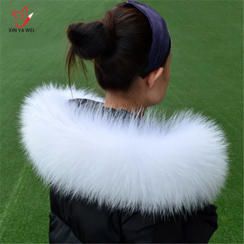 New 2019 Winter 100% Raccoon Fur Real Natural Collar &amp Womens Scarf Fashion Coat Sweater Scarves Luxury Neck Cap |