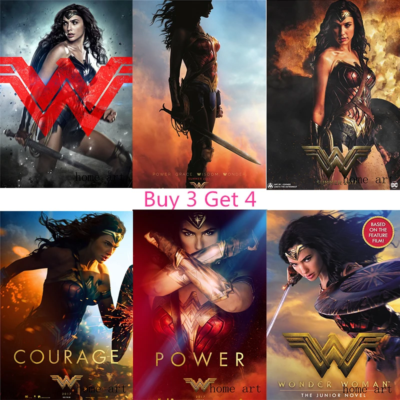 Постеры Wonder Women наклейки на стену украшение для дома высококачественная бумага с