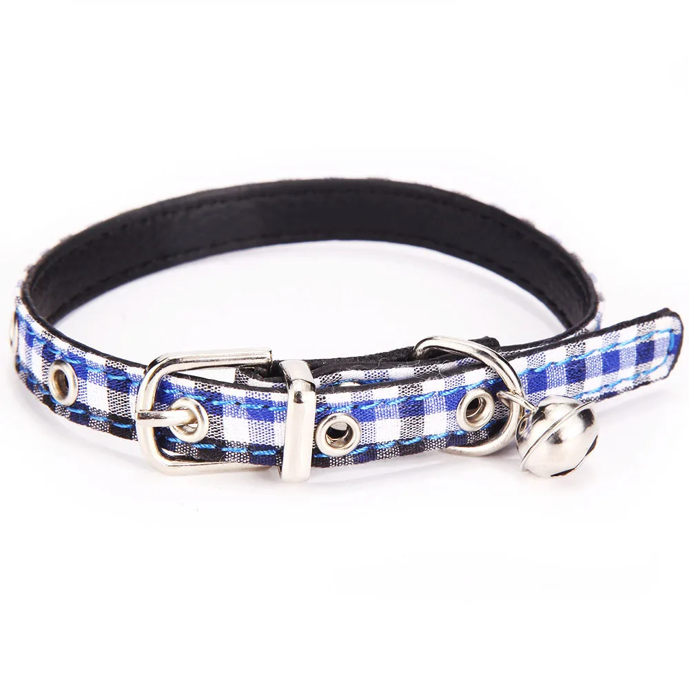 blue Ошейник для кошек с колокольчиком ошейник для кошек котенок ошейники для щенков собак для кошек поводок для домашних животных ошейник для кошек Чихуахуа продукты принадлежности для питомцев - Цвет: blue