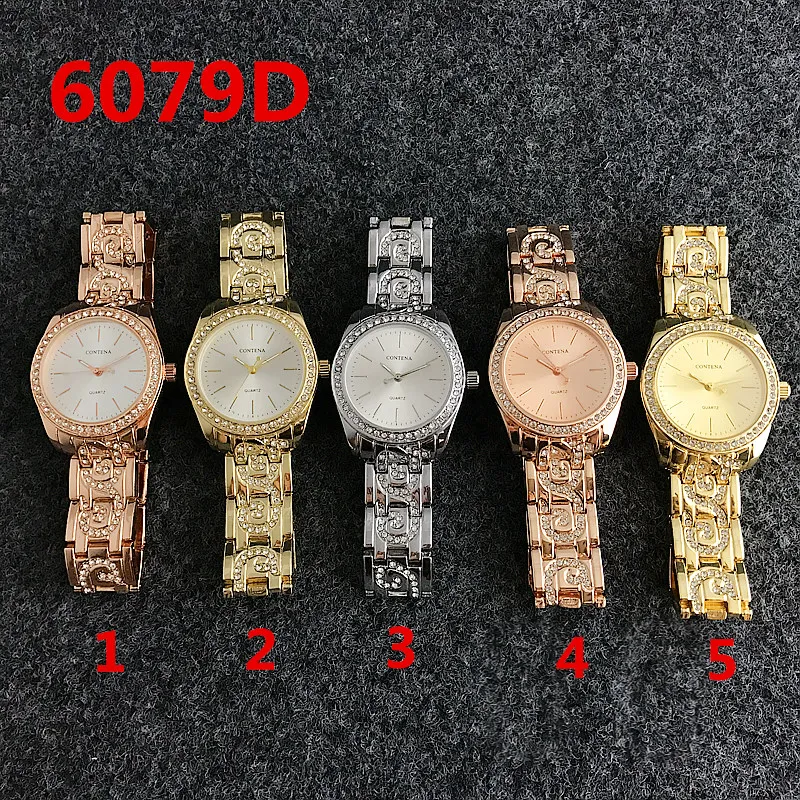 Новые роскошные женские кварцевые часы для девочек Полный Нержавеющая сталь