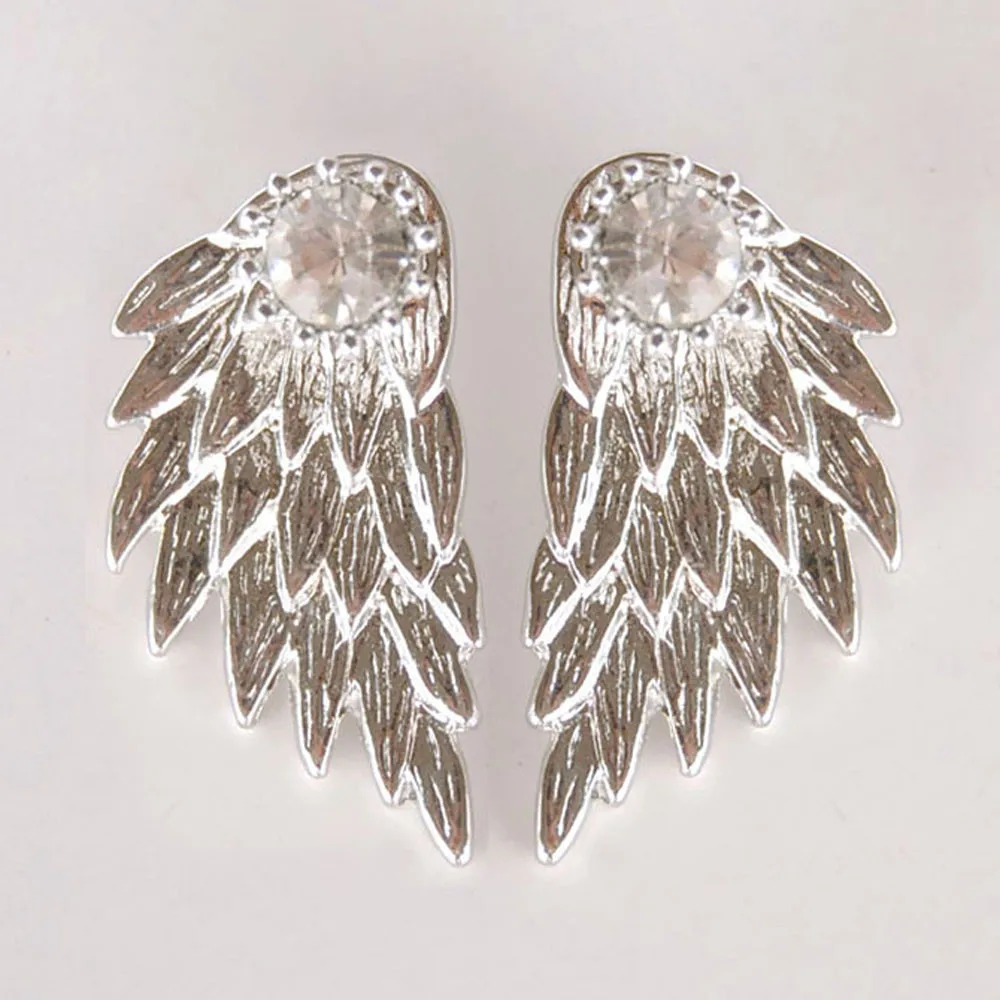 Женские крутые ювелирные украшения крылья ангела стразы сплав висячие серьги