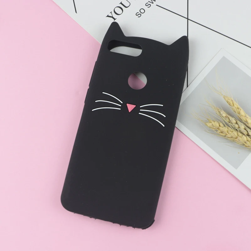 3D чехол с рисунком стежка для huawei P Smart P Smart Plus, мягкий чехол в виде кролика, чехол в виде лошади, мороженого - Цвет: HuXu Black