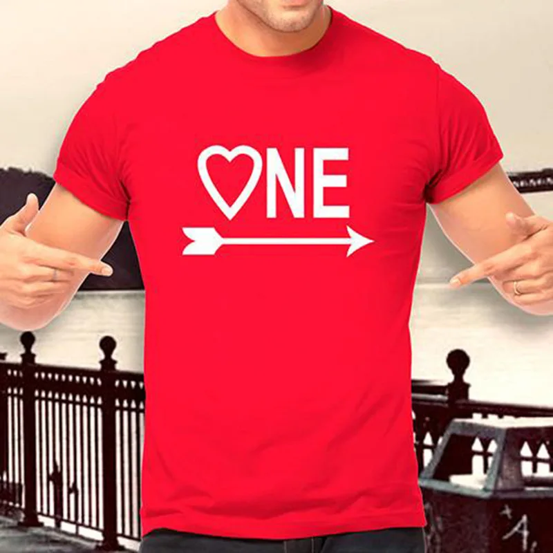 BKLD Valentine Shirts Cotton Women Letters ONE LOVE Printed Couples T Matching Summer Short Sleeve T-shirt Couple Clothes | Женская