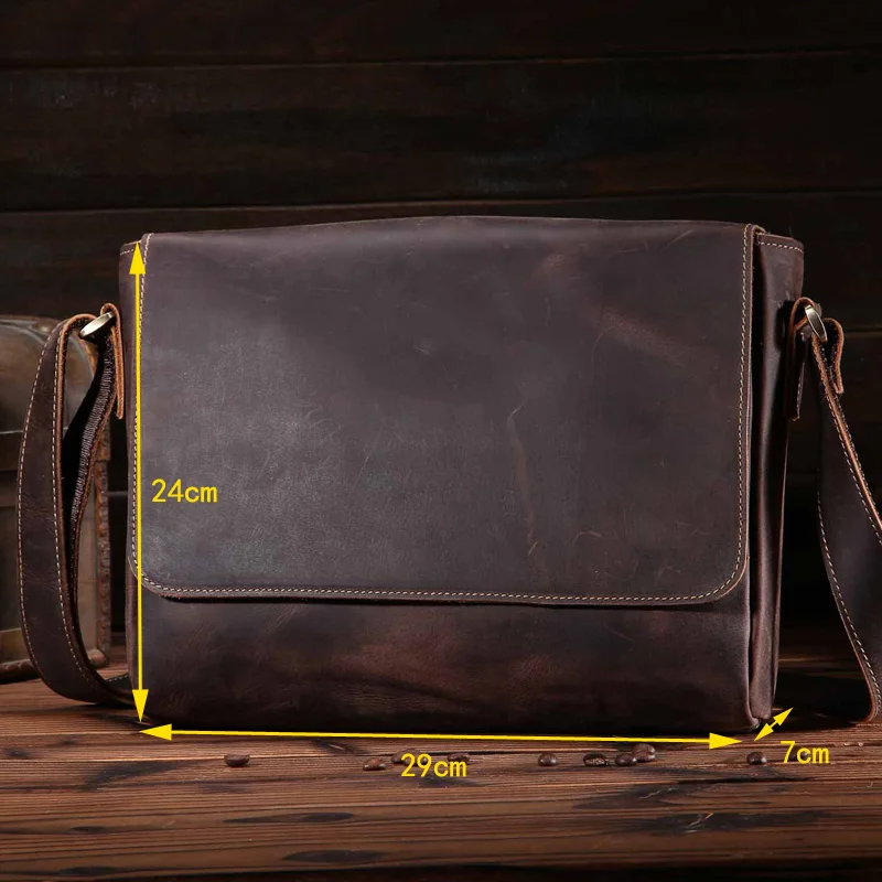 Мужские сумки через плечо из натуральной воловьей кожи подарочные модные