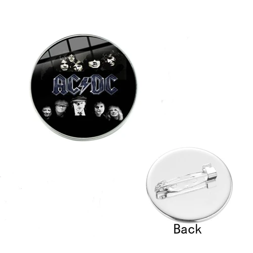 Style 22 SONGDA AC/DC поп-рок-группа Брошь Мода жесткий рок-музыка логотип ACDC ручной работы стекло кристалл купол значки на лацкан, Металлическая Эмблема для фанатов подарок - Окраска металла: Style 22