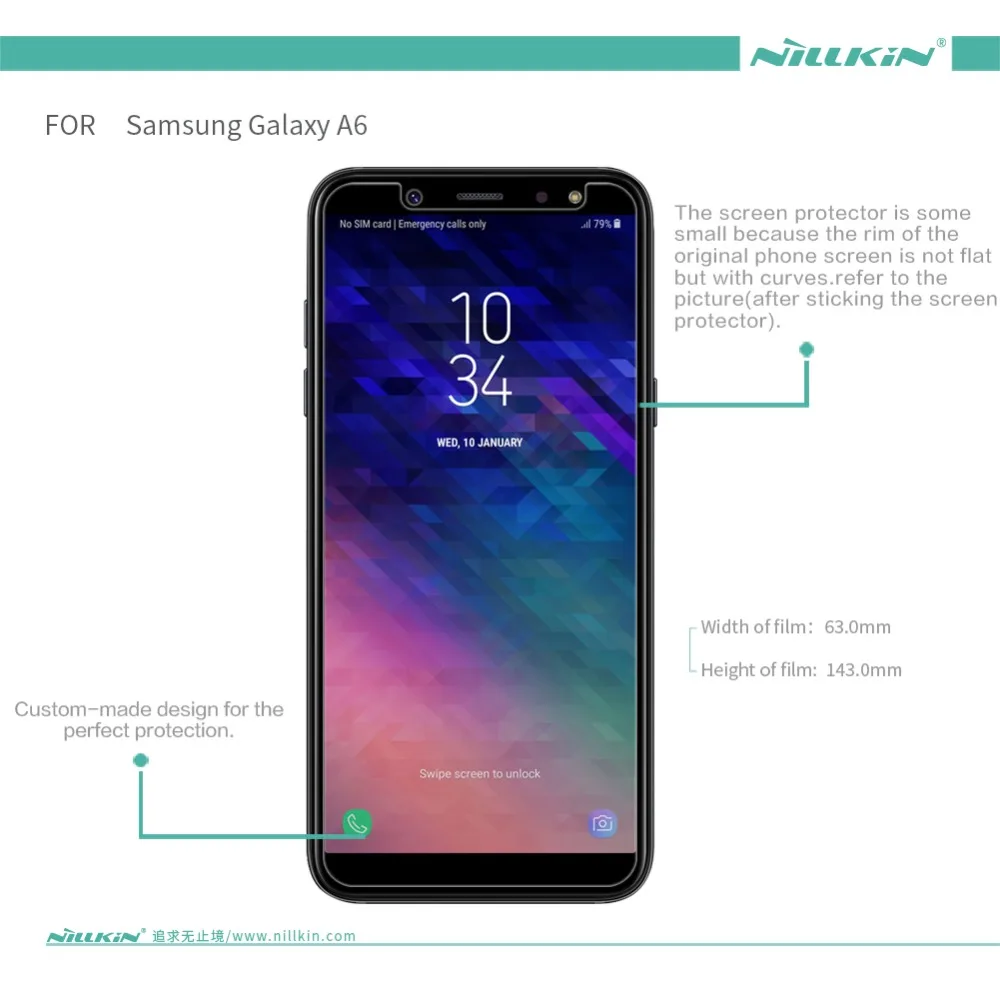 Защитные пленки для Samsung Galaxy A6 NILLKIN Супер прозрачная защитная пленка ЖК-дисплея и