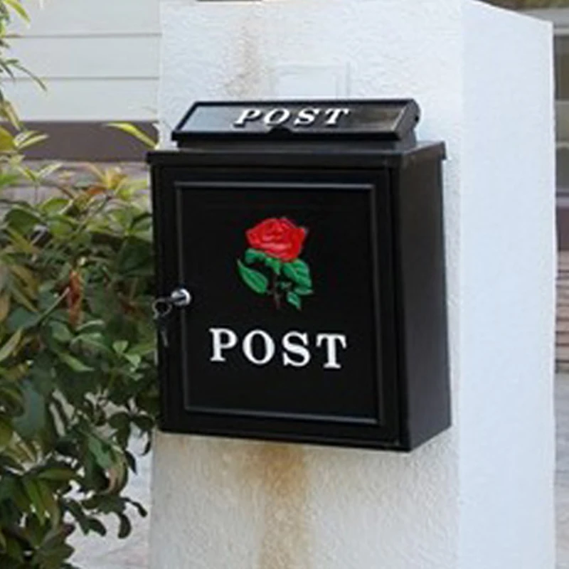 

Large Letter Box Outdoor Lockable Secure Mail Post Cast Aluminum Mailbox Postbox