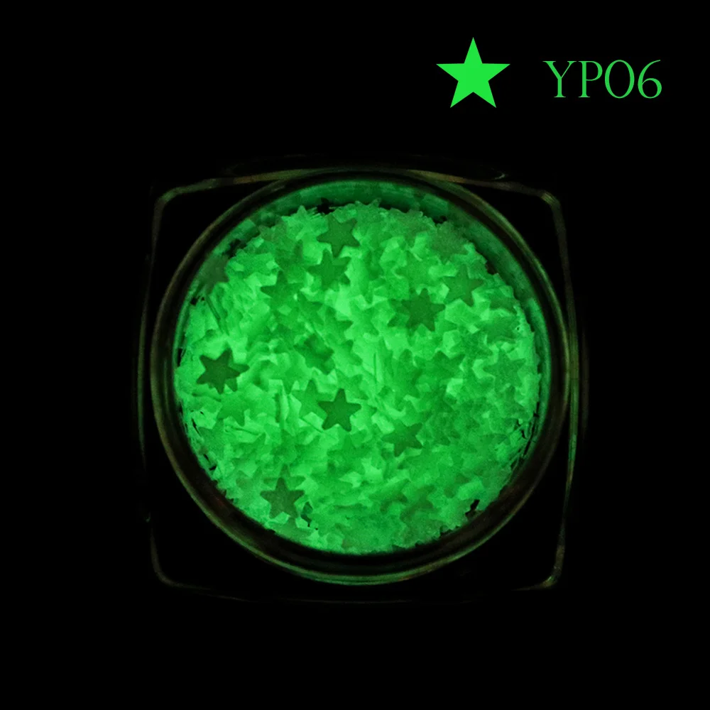 YP06 Moon Start дизайн ногтей блестки светящиеся блестки светится в темноте форма цветка хлопья флуоресцентные Советы украшения Маникюр SAYP01-07 - Цвет: YP06