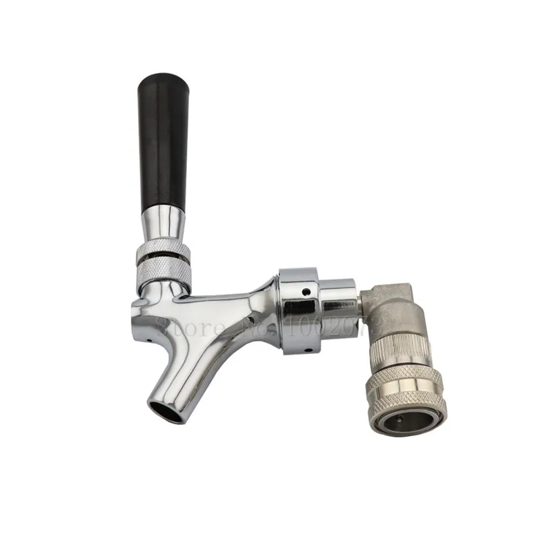 

Polished Chrome Draft Beer Faucet - Home brewing Keg Tap Kegerator Spout With Stainless Liquid Ball Lock Quick Disconnect Kit